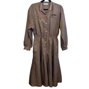 Vintage Brown & White Pretty Woman Dress Size 12